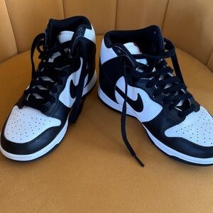 Nike Women’s Black and White Dunk High-Top Sneakers